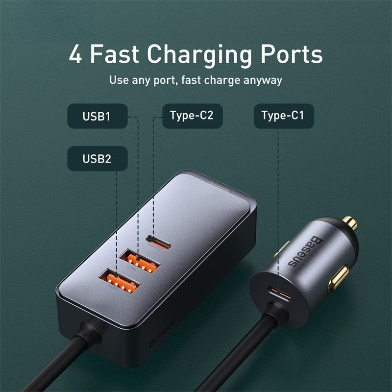 120W USB Type C Car Charger Cigarette Lighter Splitter USBC QC 3.0 PD 3.0 For iPhone 12 Pro Max Samsung USB Socket in Car