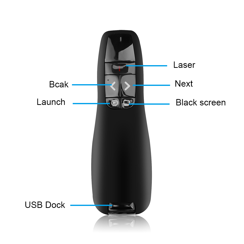 R400 2.4Ghz USB Wireless Presenter Red Laser Pen Pointer PPT Remote Control With Handheld Pointer Pen For PowerPoint