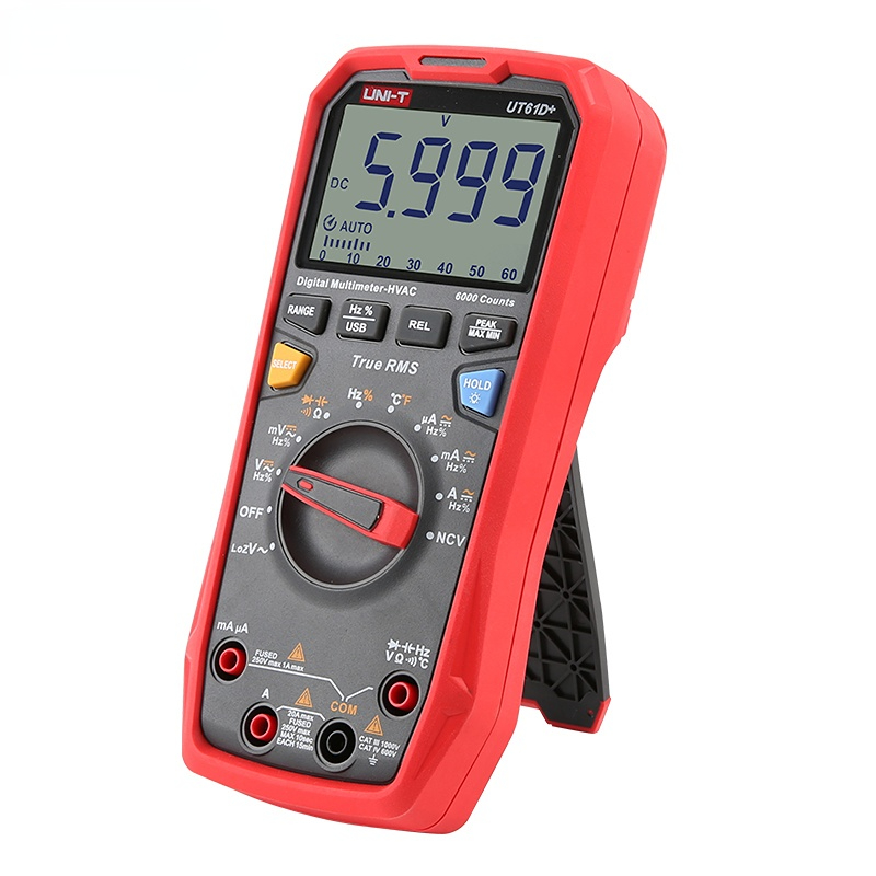 UNI-T UT61D+  Digital Multimeter Professional Tester Unit True RMS Auto Range DC AC 1000V Peak Hold Capacitance Test 60mF Meter