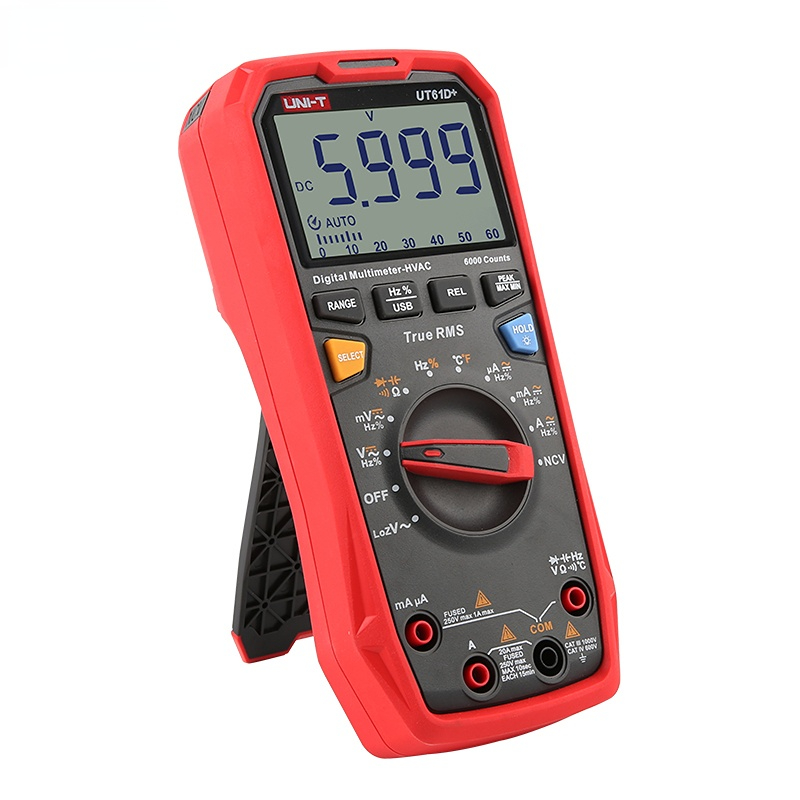 UNI-T UT61D+  Digital Multimeter Professional Tester Unit True RMS Auto Range DC AC 1000V Peak Hold Capacitance Test 60mF Meter