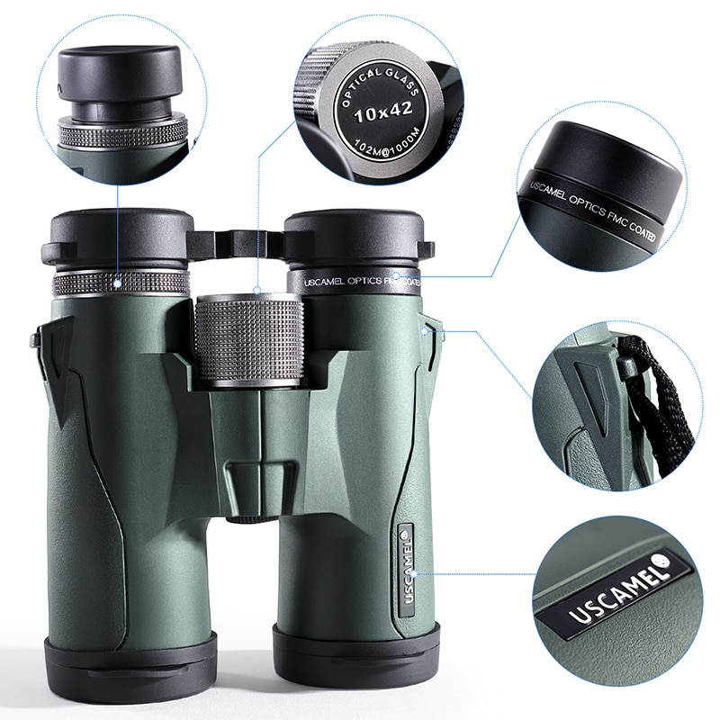 UW077 10x42 8x42 HD BAK4 Binoculars Military High Power Telescope Professional Hunting Outdoor Sports Bird Watching Camping