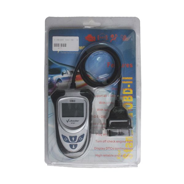 V-CHECKER V101 OBD2 Code Reader without CANBUS English/Finnish