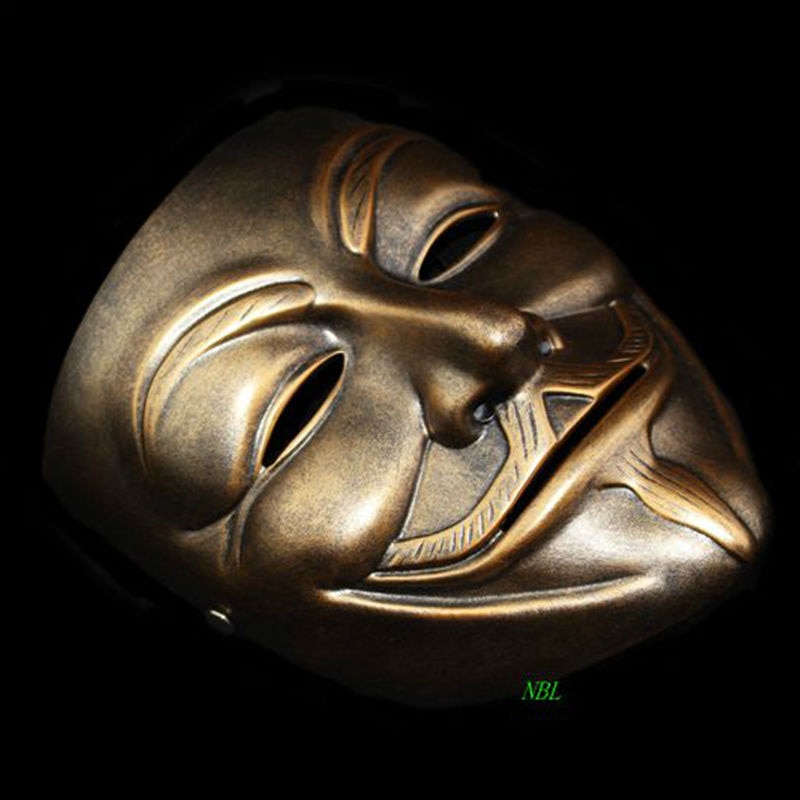V for Vendetta Resin Mask Halloween Masquerade Anonymous Guy Fawkes Fancy V Masks Dress Adult Costume Cosplay Party Props