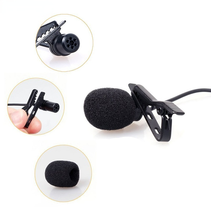 V01SP Lavalier Microphone Clip on Omni Condenser Portable Interview Lapel Mic for iPhone Android Smartphone Recording