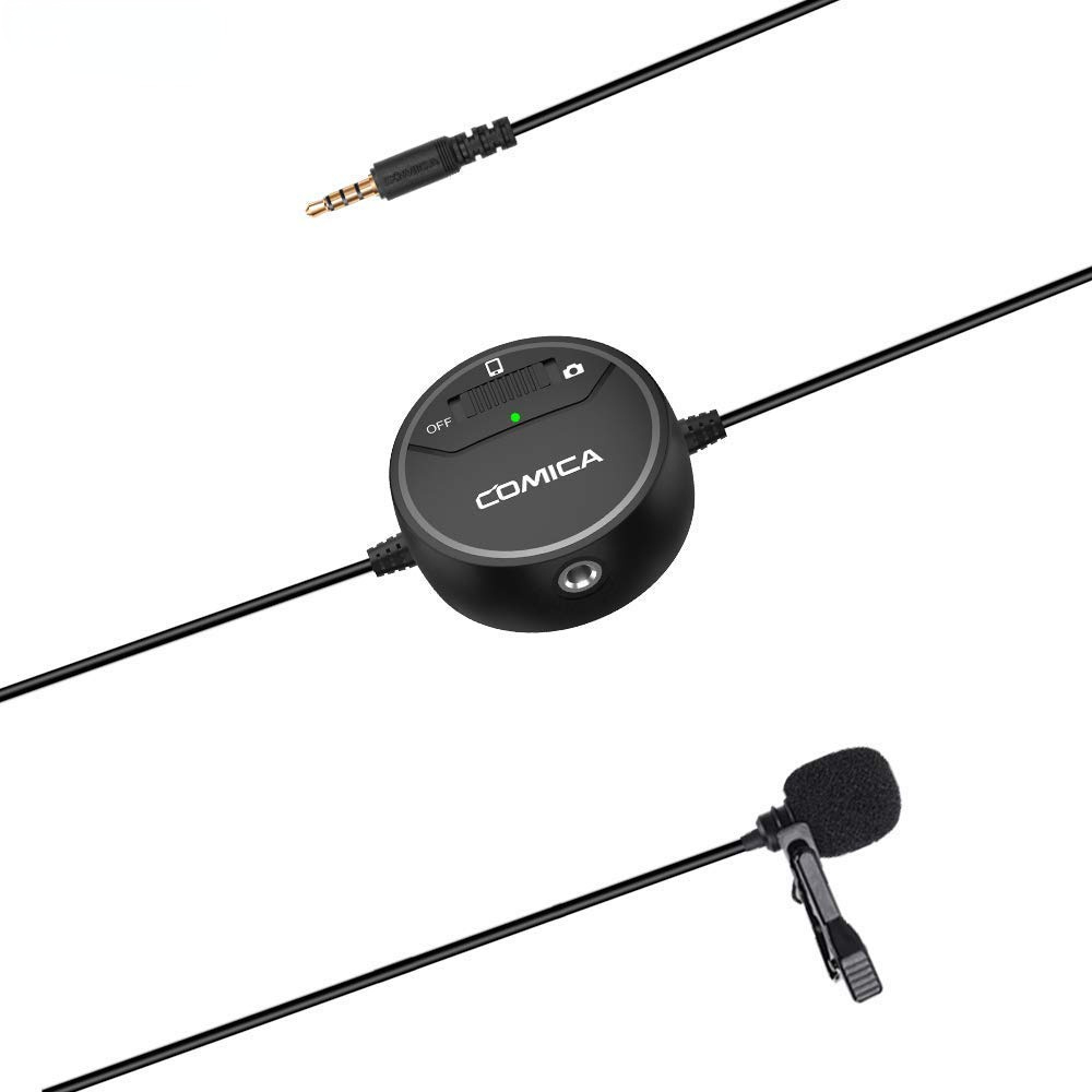 V03 Lavalier Lapel Microphone Clip-on Omnidirectional Condenser interview Microphone for iPhone Smartphone DSLR Cameras