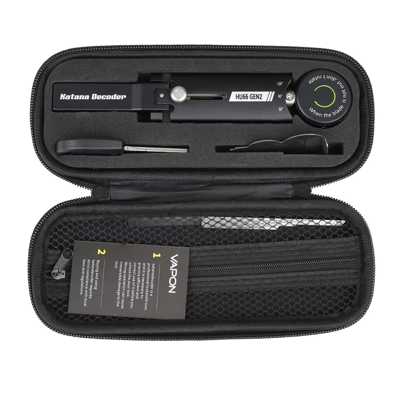 2025 Vapon Katana Decoder HU66 Gen2 Auto Pick and Decoder Lockpick Tool Locksmith Tool