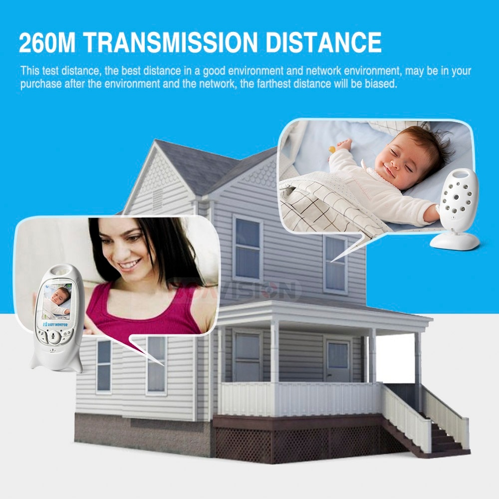 VB601 Video Baby Monitor Wireless 2.0'' LCD Babysitter 2 Way Talk Night Vision Temperature Security Nanny Camera 8 Lullabies