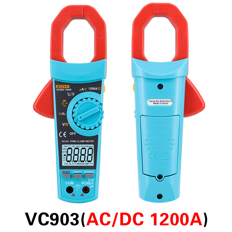VC903 VC902 True RMS Digital Clamp Meter Ac/Dc Current Voltage Automatic Range Capacitance Resistance High Precision Multimeter