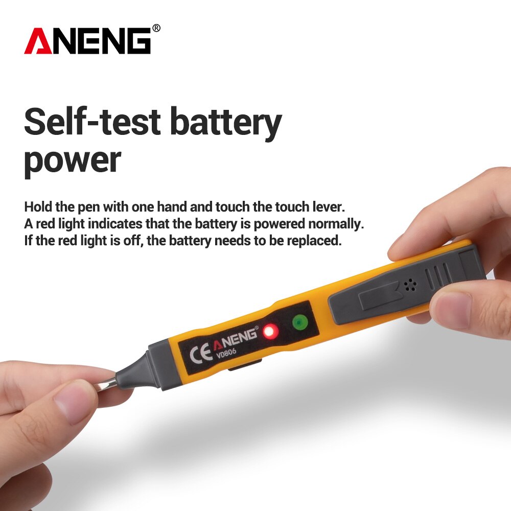 VD806 Non-Contact Inductive Continuity Detector Pen AC/DC Voltage Meter Electric Compact Pen Voltage Battery Test Pencil