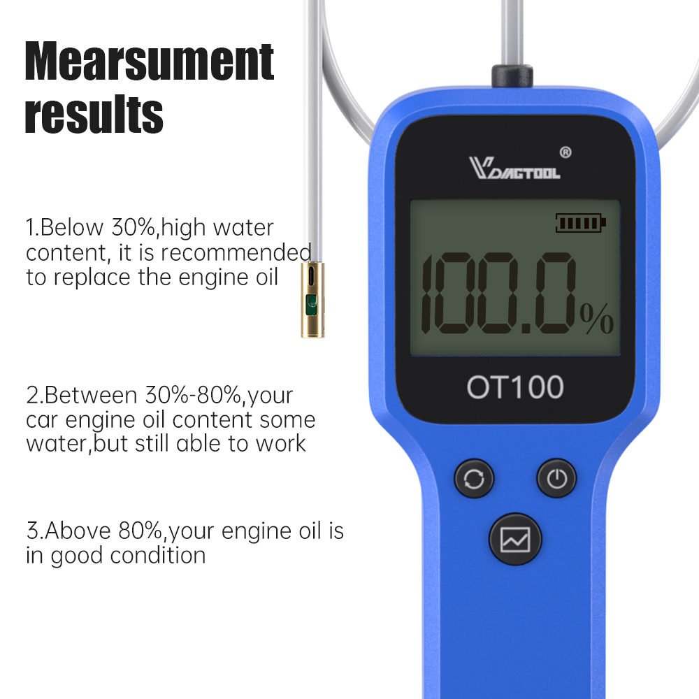 Vdiagtool OT100 Automotive Oil Detector Engine Oil Quality Detector Lubricant Quality Analyzer With LED Display