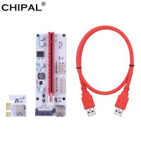 VER008S 60CM 100CM PCI-E Riser Card 008S PCI Express 1X to 16X Extension 4Pin 6Pin 15Pin SATA Power LED for Video Card