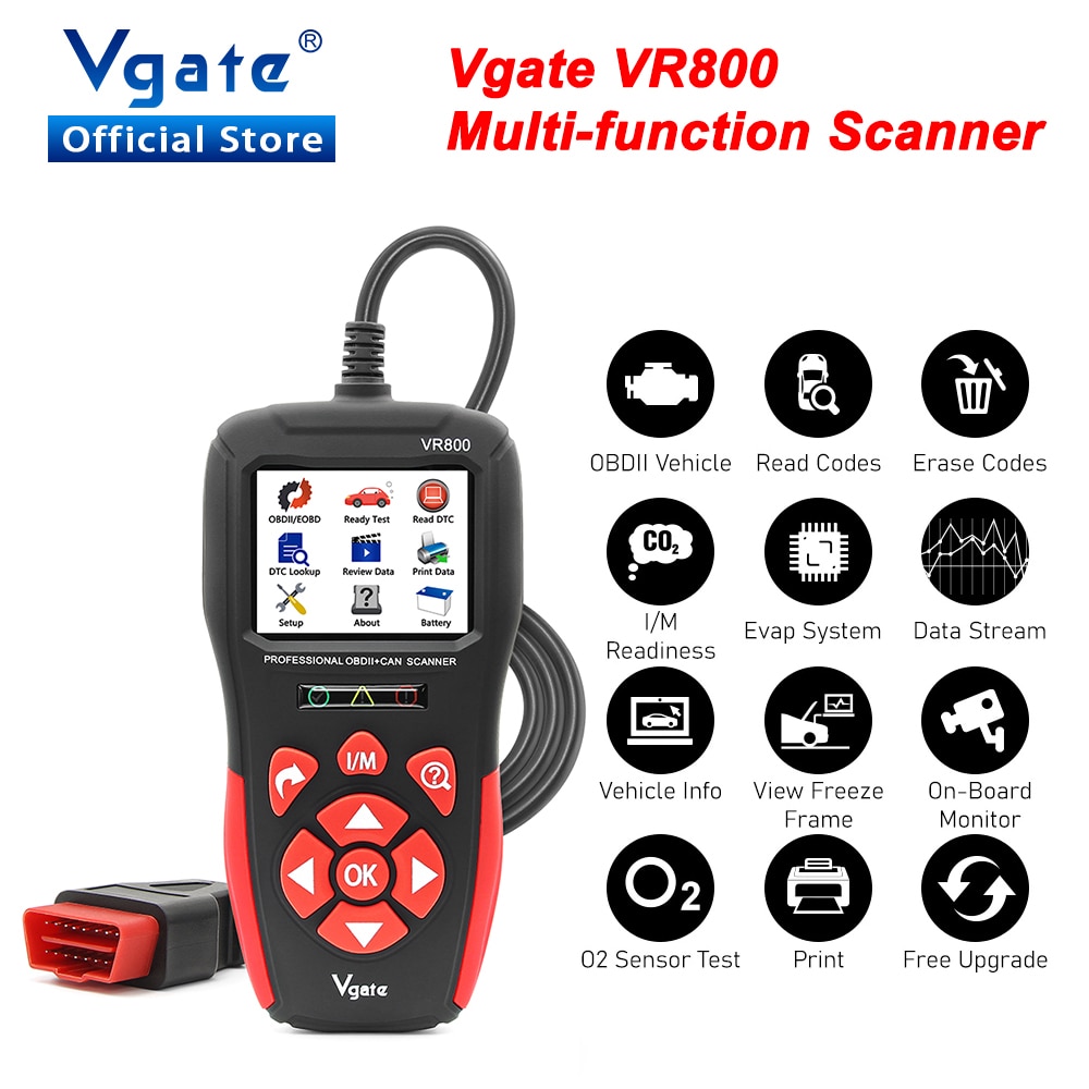 Vgate VR800 OBD2 Scanner Car Diagnostic Auto Scanner Code Reader Scan Tools Automotive Diagnostic Tool OBD 2 PK AS500 ELM327