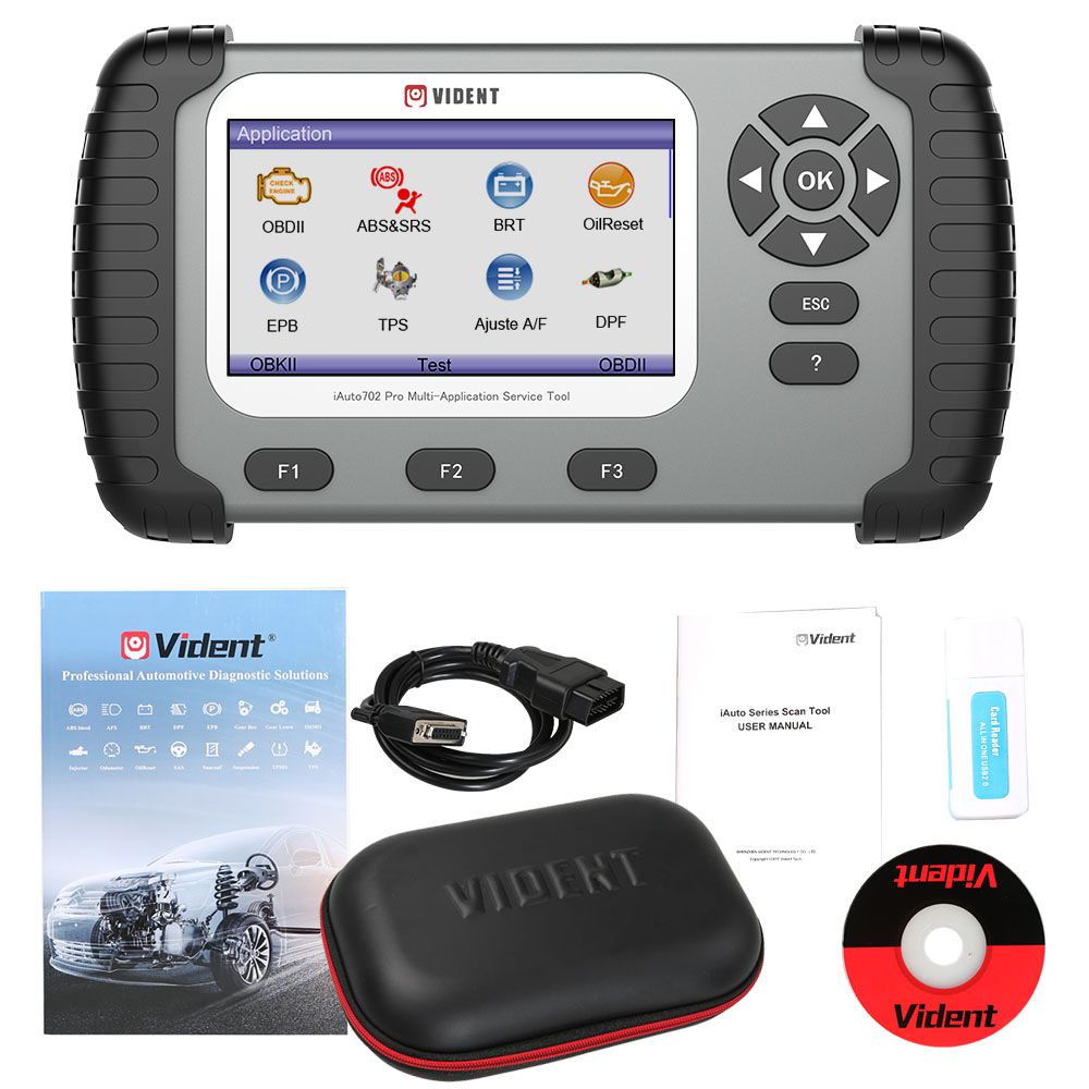 VIDENT iAuto 702 Pro Multi-applicaton Service Tool Support ABS/SRS/EPB/DPF Update to 19 Maintenances 3 Years Free Update Online Car Diagnostic Tool