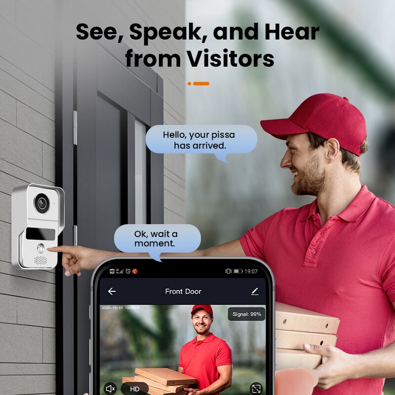 H.265 IP Video Doorbell 1080P Smart WiFI Tuya App Home Intercom System Wireless Full Duplex Talk Photo Video Door Bell Camera