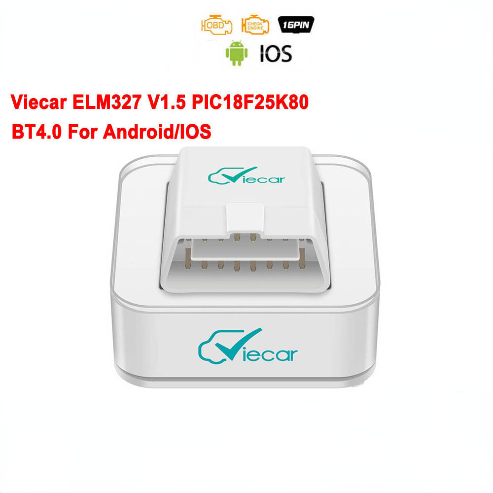 Viecar ELM327 V1.5 PIC18F25K80 OBD 2 OBD2 ELM 327 V 1 5 Car Diagnostic Scanner ODB2 Auto tool Bluetooth 4.0 Code Reader