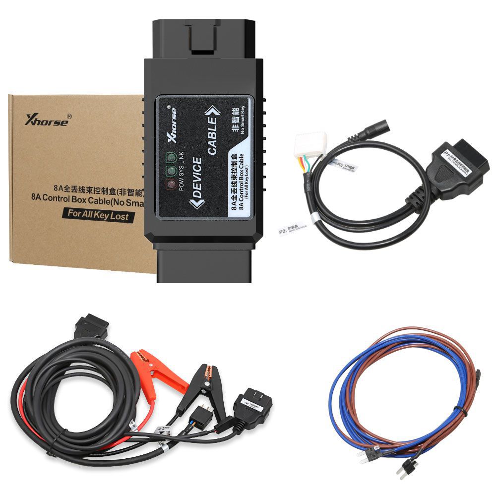 Xhorse VVDI Key Tool Max with MINI OBD Tool Key Programmer plus Toyota 8A All Keys Lost Adapter with Free Renew Soldering Cable