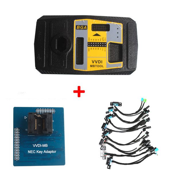 Original Xhorse VVDI MB BGA TooL Benz Key Programmer Plus EIS/ELV Test Line and NEC Key Adapter Free Shipping