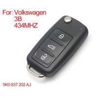 Smart Remote Key 3 Buttons 433MHZ Type: 5K0 837202 AJ for VW New Bora SagitarTouran