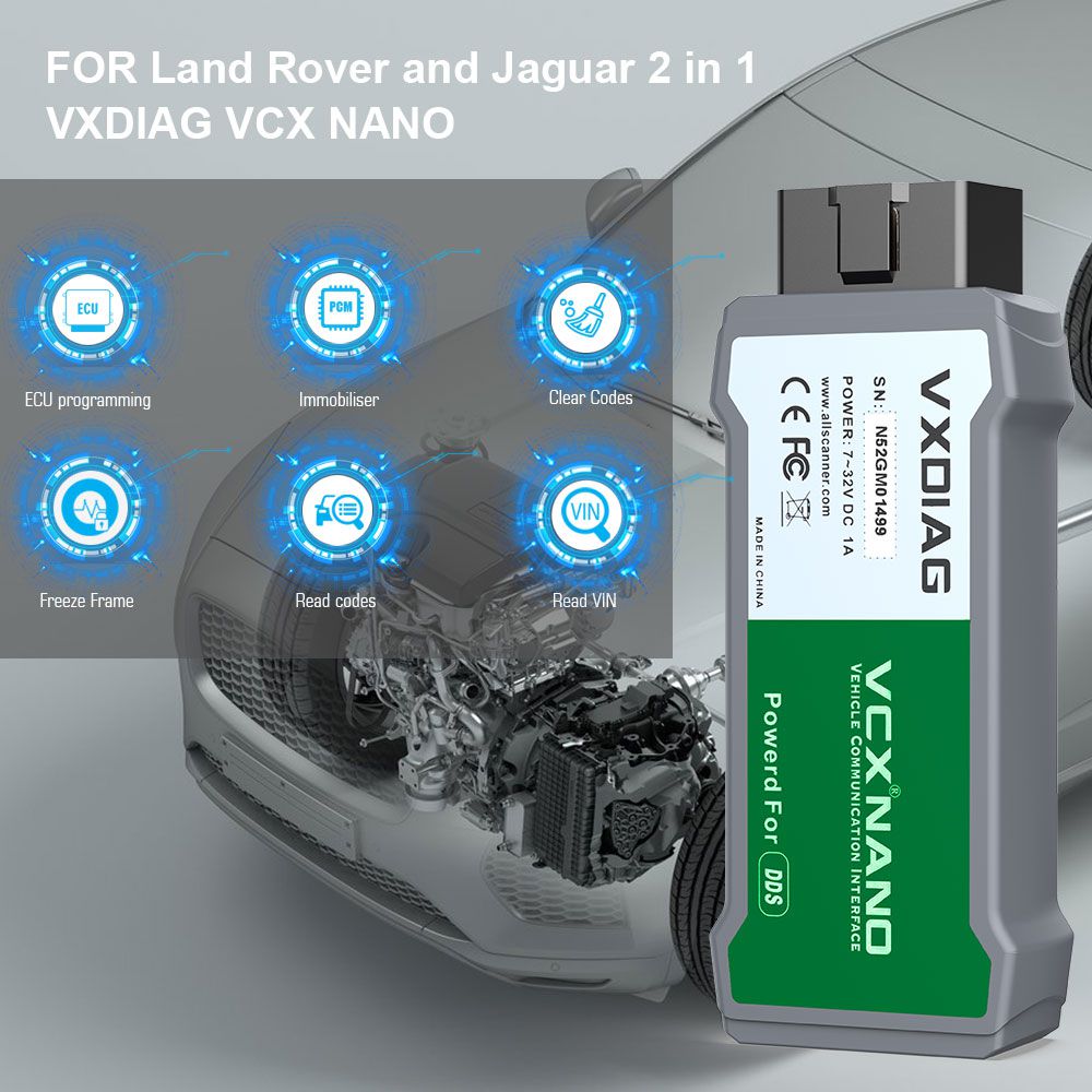 VXDIAG VCX NANO for Land Rover and Jaguar 2 in 1 Support Diesel and Gasoline Cars