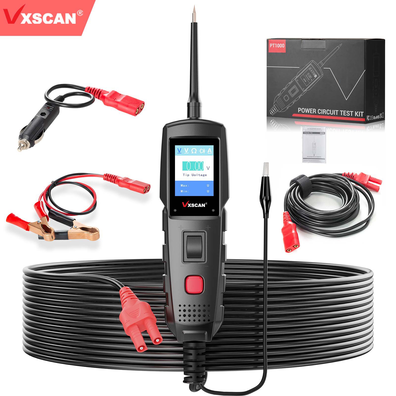 2024 VXSCAN PT1000 Electrical Tester DC/ AC/ Waveform/ Resistance/ Diode / Current Diagnostics