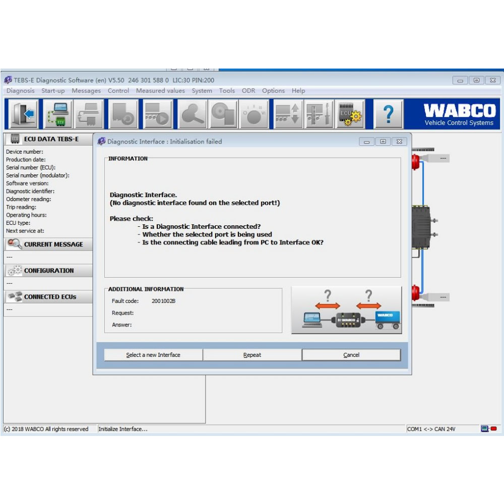 Wabco Diagnostic Software Wabco TEBS-E 5.50 + PIN Calculator + New Activator English and German Version