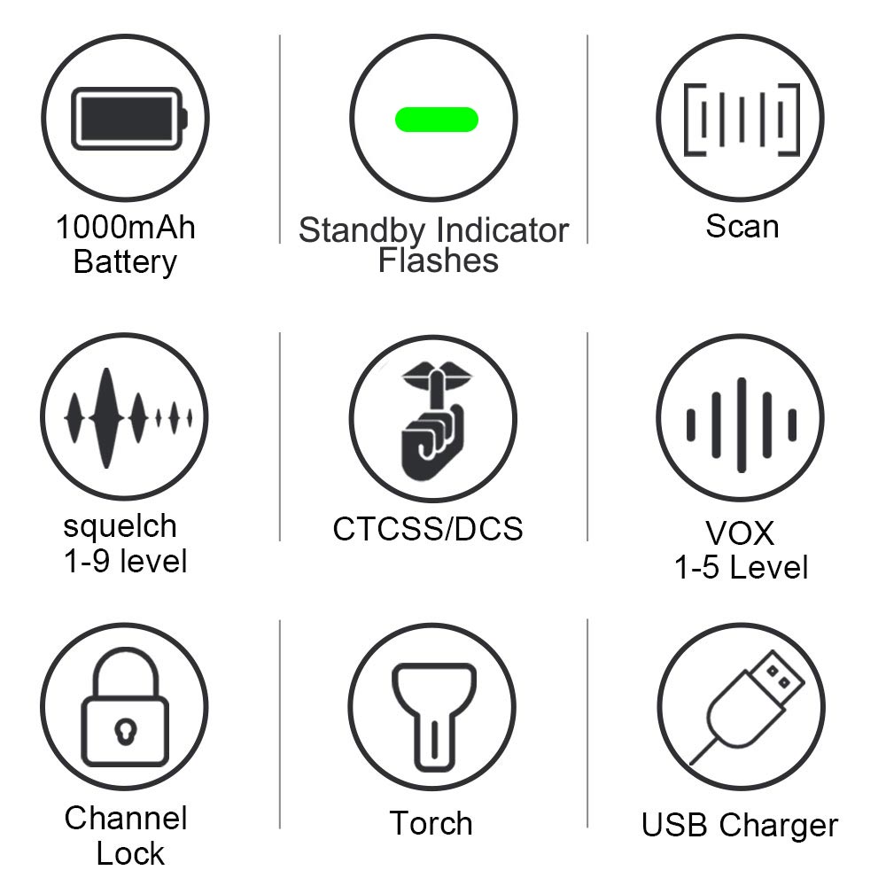 Retevis RB618 Mini Walkie Talkie Rechargeable Walkie-Talkies PTT PMR446 Long Range Portable Two-way Radio For Hunting