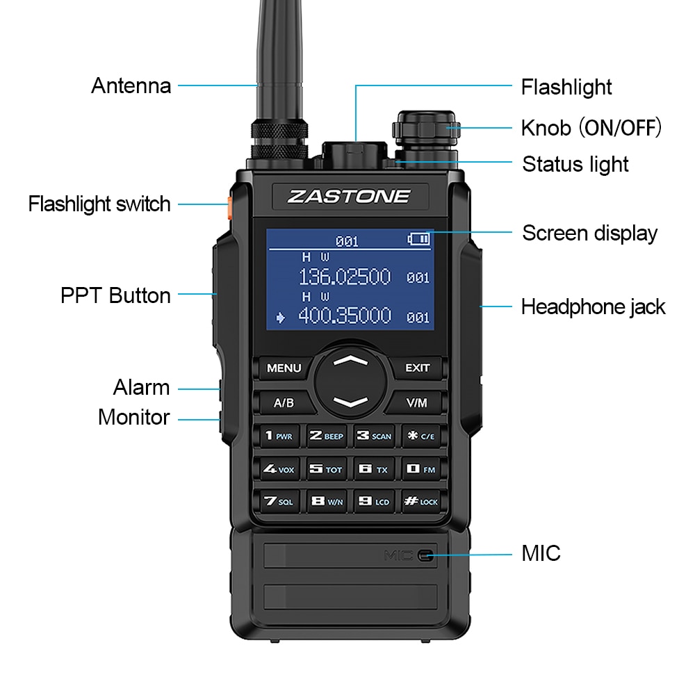 M7 dual band 5W walkie talkie 136-174 400-480mhz 250 channels 2600mah battery hf transceiver ham radio