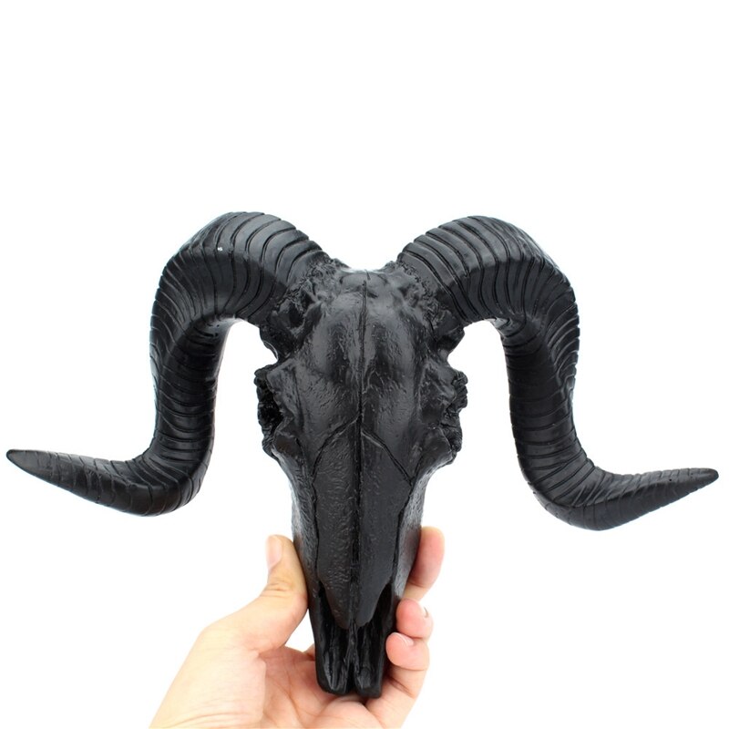 Long Horns Animal Head Skull Resin Wall Hanging Sculpture Cow Goat OX Bull Figurines Decor Crafts Horns Office Home Ornaments