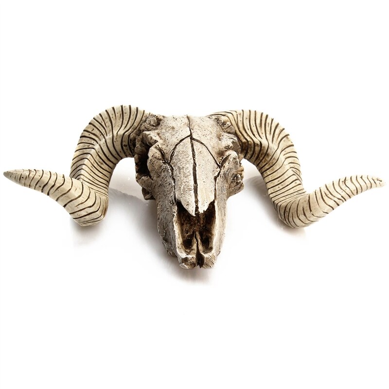 Long Horns Animal Head Skull Resin Wall Hanging Sculpture Cow Goat OX Bull Figurines Decor Crafts Horns Office Home Ornaments