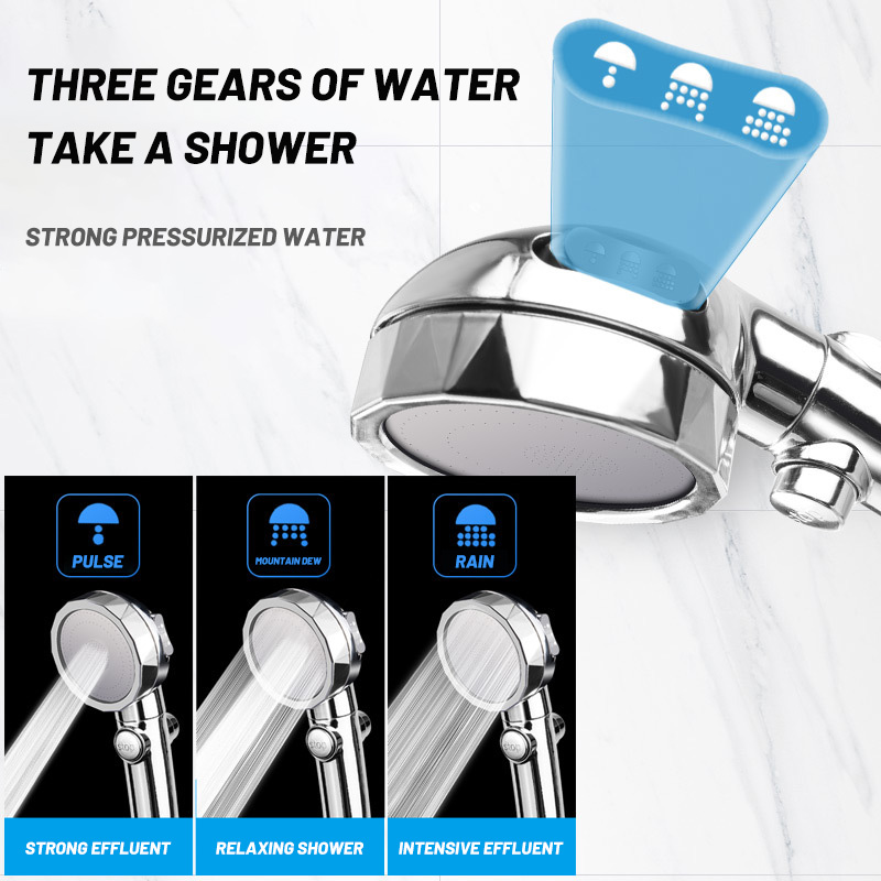 Water Saving High Pressure Shower Head Hand Hold Round Bathroom Accessory Chrome ABS Shower Heads