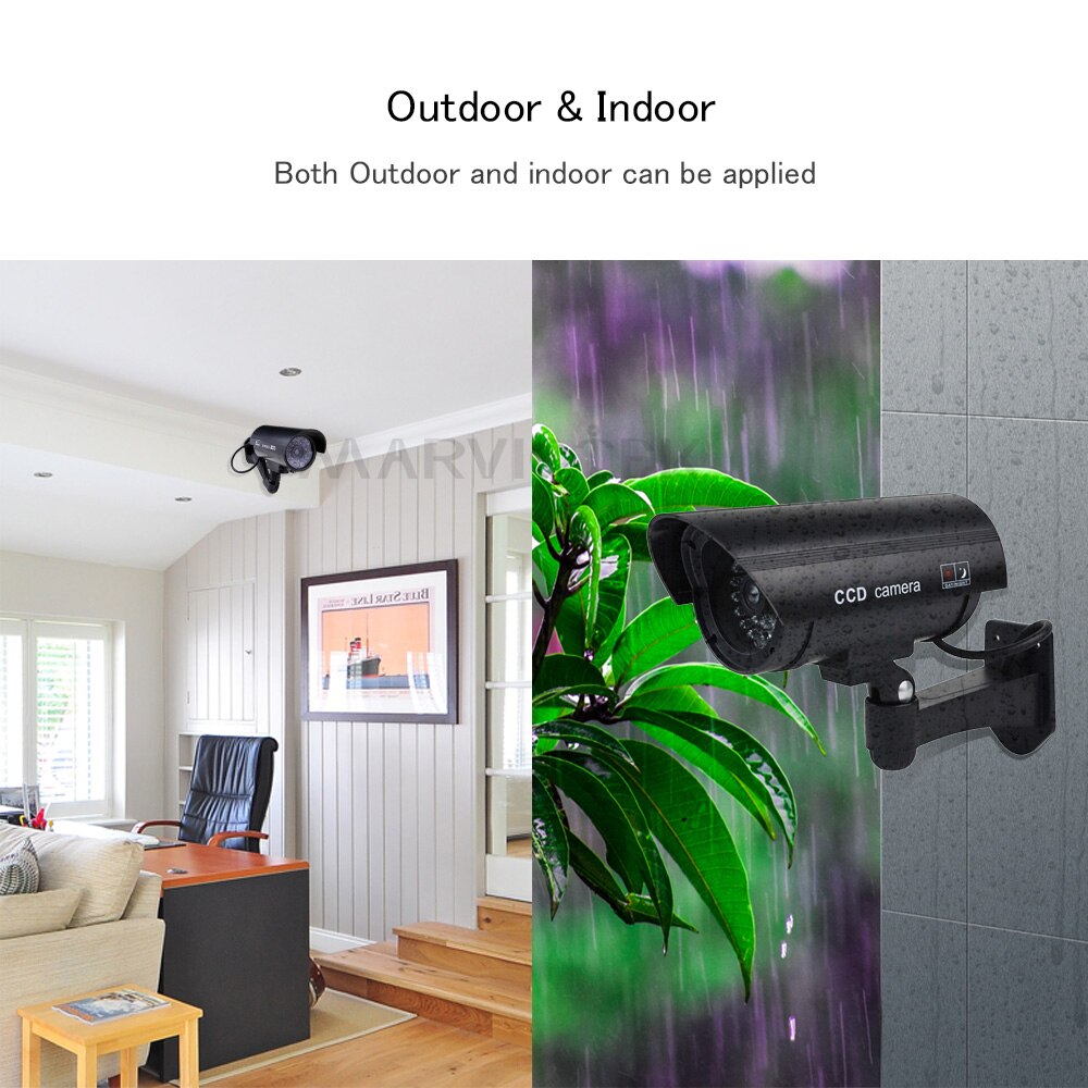 Waterproof Fake Camera Outdoor Dummy CCTV Camera With Flashing Red LED Realistic Look Bullet Indoor Home Security Fake Camera