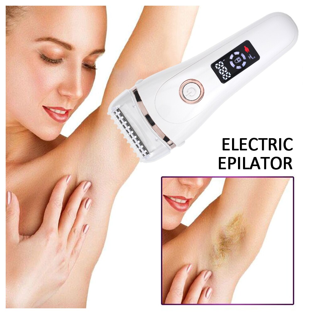 Waterproof Women Shaver Painless Hair Removal Epilator LCD Shaving Machine USB Face Arm Leg Trimmer Body Bikini Electric Razor