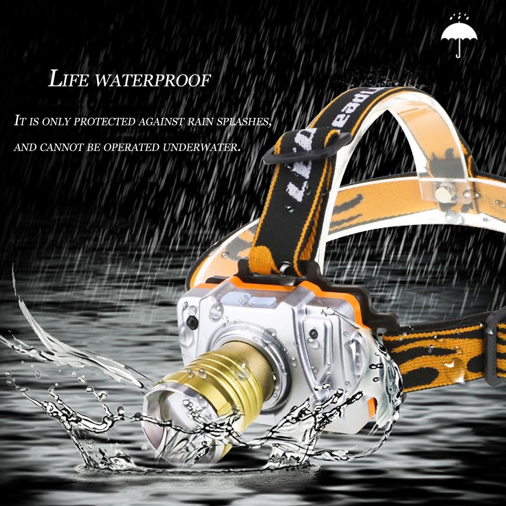 Waterproof Zoom Headlamp Strong Light Rechargeable LED Super Bright Long-Shot Head-Mounted Lithium Battery Night Fishing Lamp