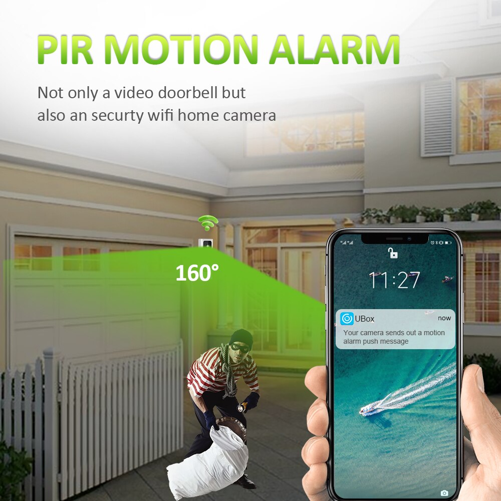 WIFI Doorbell Smart Wireless Battery Video Intercom Home Security Camera PIR Human Baby Monitor Night Vision Audio Door Bell