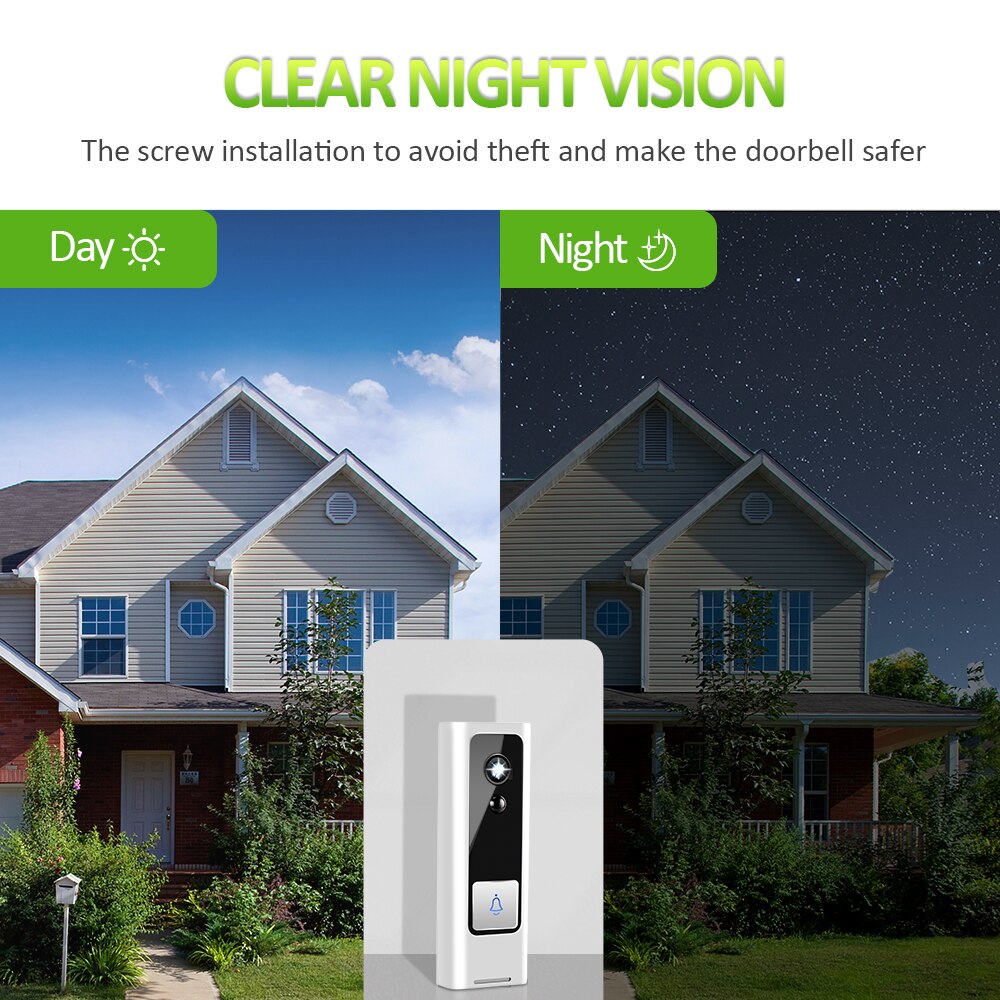 WIFI Doorbell Smart Wireless Battery Video Intercom Home Security Camera PIR Human Baby Monitor Night Vision Audio Door Bell