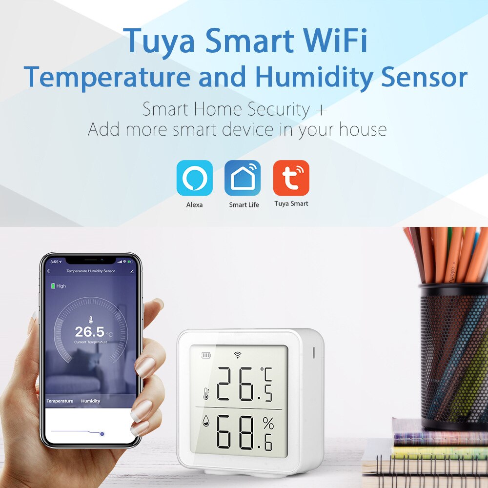 WIFI Temperature And Humidity Sensor Smart Home Indoor Intelligent Sensor Thermometer Humidity Meter Work With Alexa