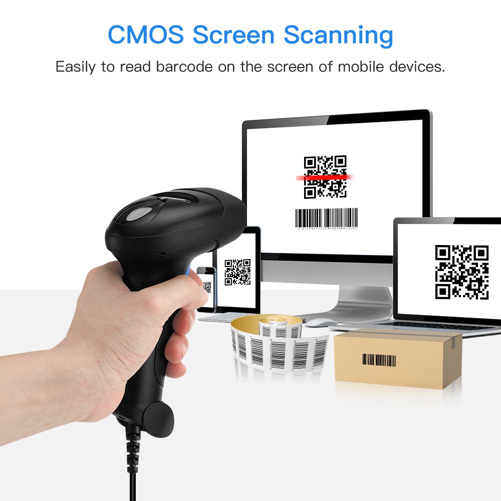 Wired 1D QR 2D barcode scanner handheld USB Wired Bar Codes Reader CCD PDF417 Data Matrix Bar Code Image Automatic Scanner