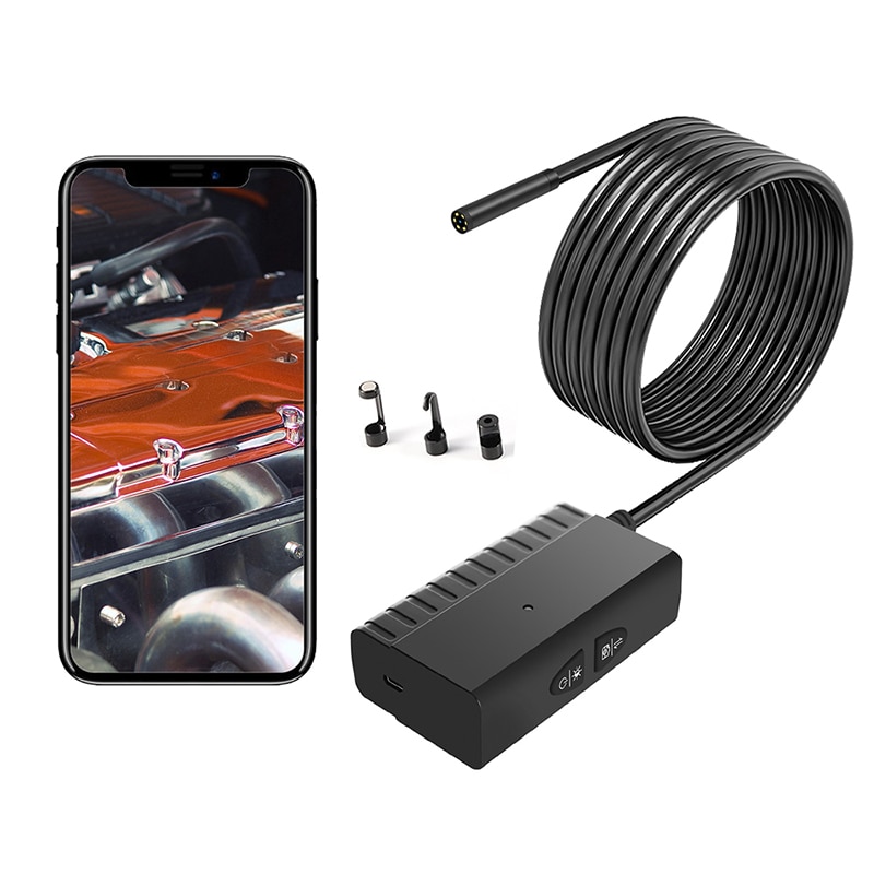5.5MM 2.0MP HD Wireless Endoscope 1080P Dual Camera IP67 Snake Inspection Camera with 2600mAh Battery for iOS & Android Tablets