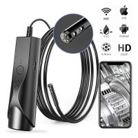 4.9mm Dual Lens Wireless Endoscope 1080P Scope Camera with 6 LED Lights Snake Inspection Camera for Android & iOS Phone Tablet
