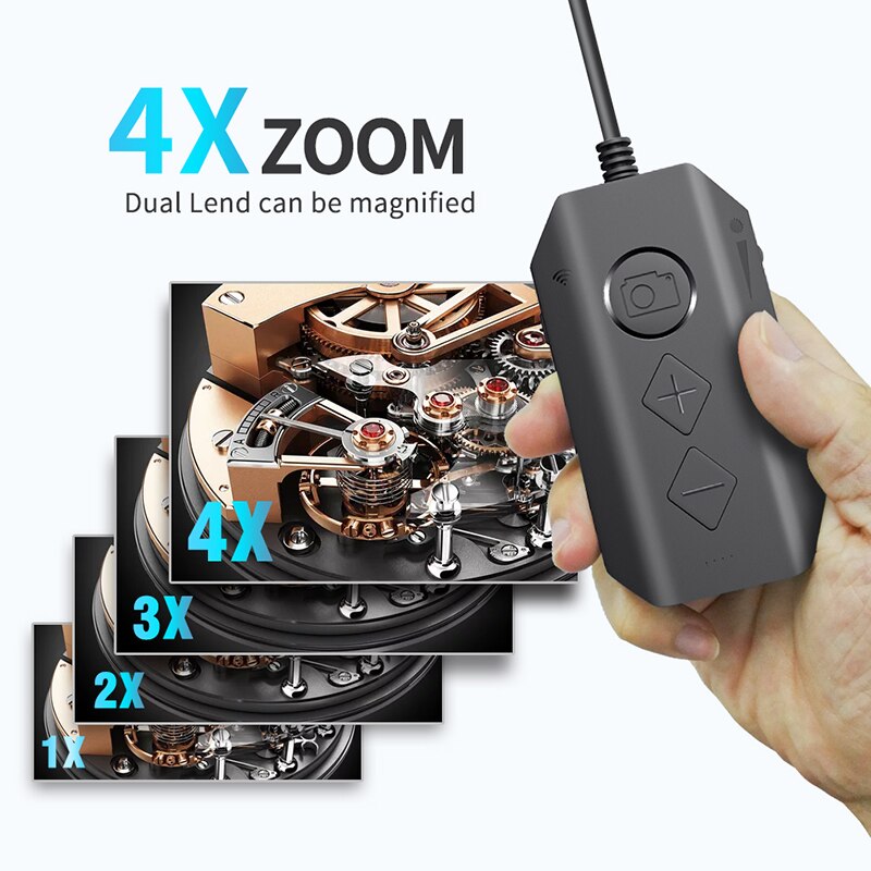 Auto Focus Wireless Endoscope IP67 Waterproof WiFi Borescope Inspection 5.0 Megapixels 4X Zoom Snake Camera for Android and iOS