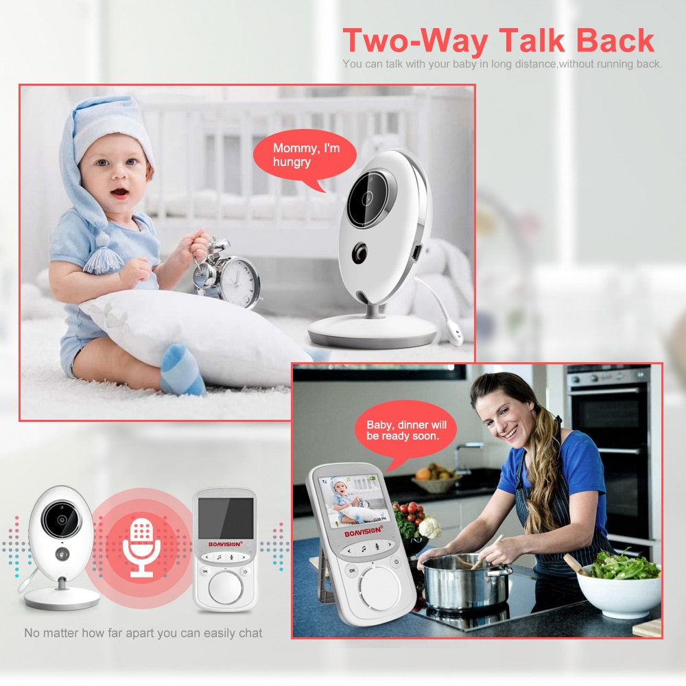 Wireless LCD Audio Video Baby Monitor VB605 Radio Nanny Music Intercom IR 24h Portable Baby Camera Baby Walkie Talkie Babysitter