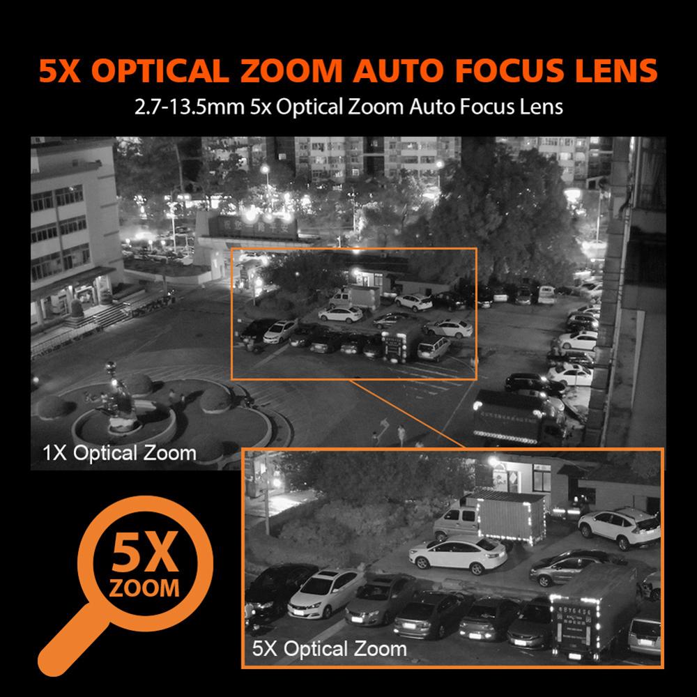 5X Optical Zoom Wireless PTZ IP Camera Wifi / 4G 5MP AI Auto Tracking Outdoor Video Surveillance Home Security Camera P2P CamHi