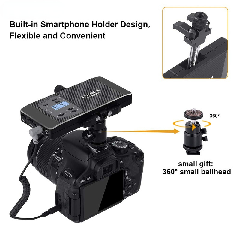 Wireless Smartphone  Microphone Comica CVM-WS60 Dual Lavalier Lapel Microphone System for iPhone Sumsang Huawei Phones /Camera