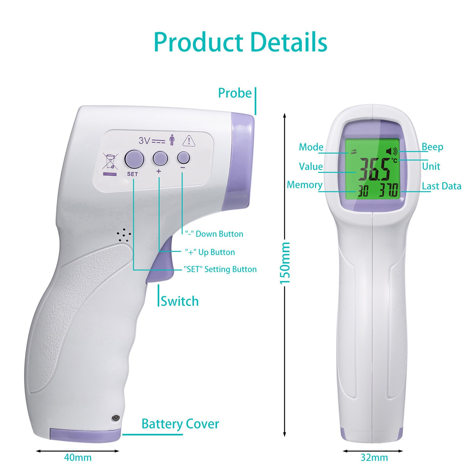 Wrist Blood Pressure Monitor & Fingertip Pulse Oximeter Blood Oxygen Sensor Saturation Monitor & Forehead Infrared Thermometer