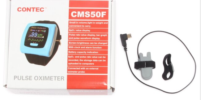 CMS50F wrist Pulse Oximeter over night sleep study Oximetro, Spo2 PR Monitor USB+Software