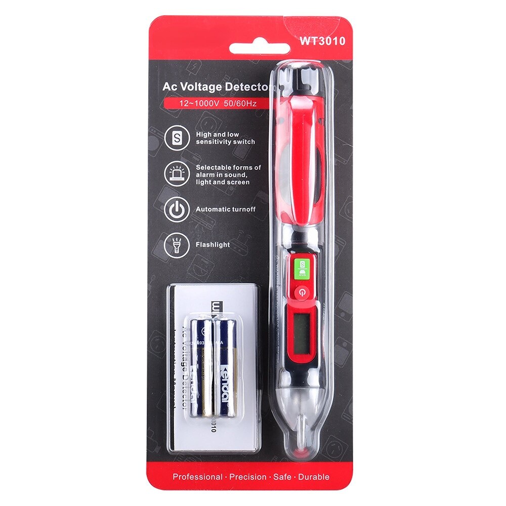 WT3010 AC Voltage Detector Double Range Intelligent Measuring Pencil High & Low Sensitivity Switch Non-Contact Electric Pen