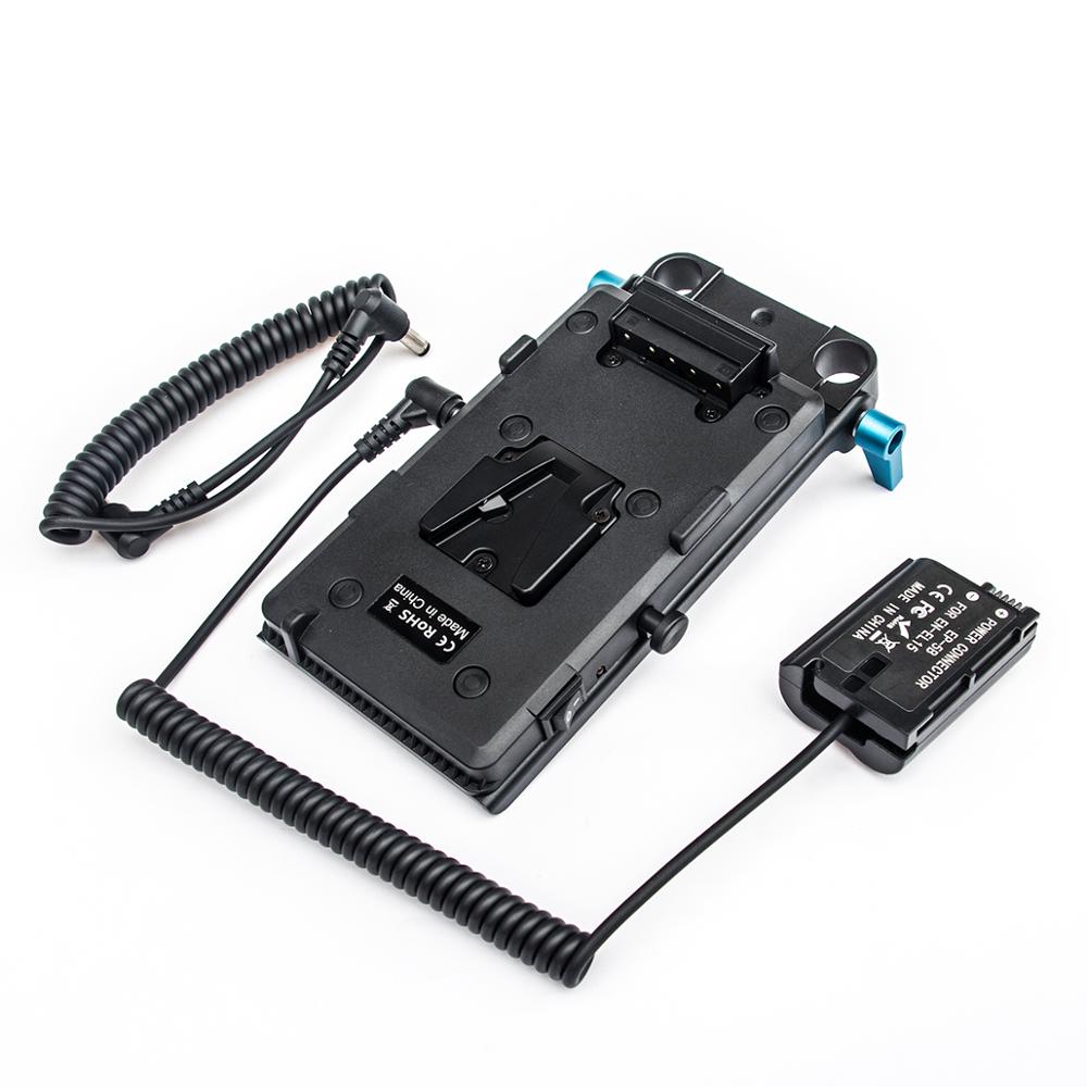 WY-VG1 Power Supply System V Mount Battery Plate Adapter with EN-EL15 Cable for Broadcast SLR HD camera
