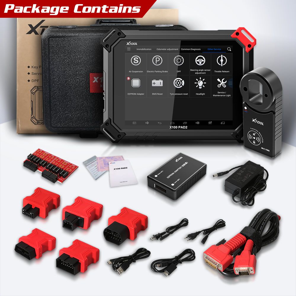 XTOOL X100 PAD2 Pro with Car KC100 Programmer With Automotivo Diagnostic  Full Configuration Support VW 4th & 5th IMMO & Special Functions