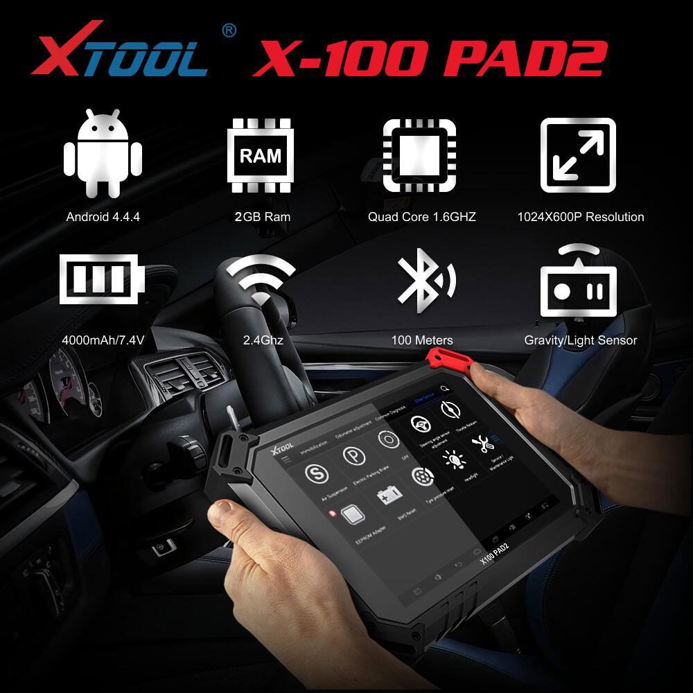 XTOOL X100 PAD2 Pro with Car KC100 Programmer With Automotivo Diagnostic  Full Configuration Support VW 4th & 5th IMMO & Special Functions