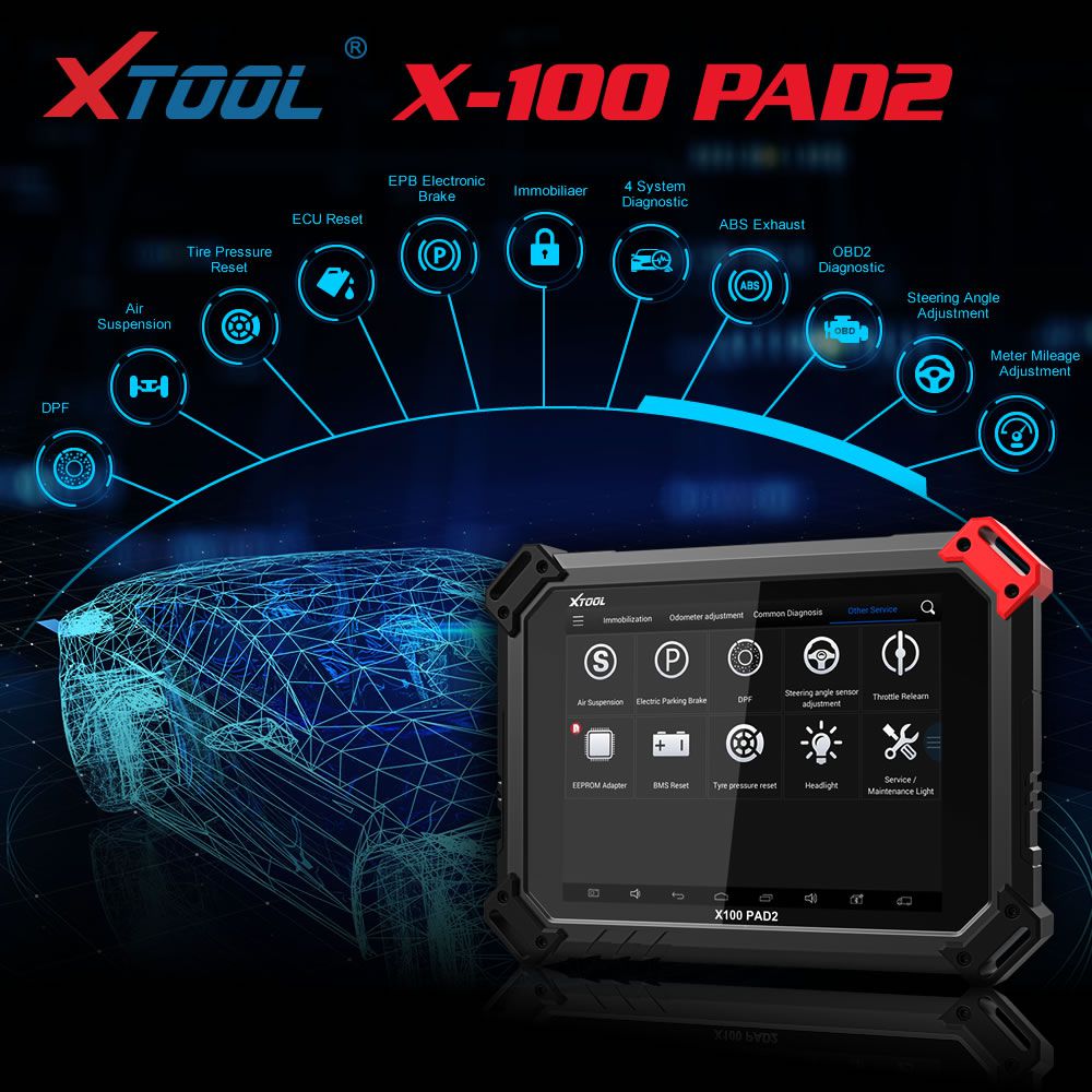 XTOOL X100 PAD2 Pro with Car KC100 Programmer With Automotivo Diagnostic  Full Configuration Support VW 4th & 5th IMMO & Special Functions